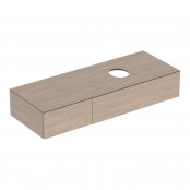 Geberit VariForm 1350mm Two Drawer Cabinet for Lay-On Basin - Oak