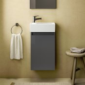 Ideal Standard Eurovit+ 35cm Guest Basin Unit with 1 Door - Mid Grey