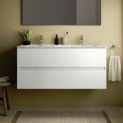 Ideal Standard Eurovit+ 120cm Wall Mounted Vanity Unit with 2 Drawers - Gloss White