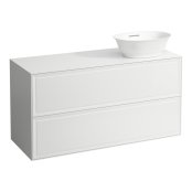 Laufen The New Classic 1200mm Drawer Element with Right Hand Cutout with Two Drawers - Gloss White