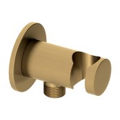 Abacus Emotion Round Wall Outlet Shower Valve & Holder - Brushed Brass