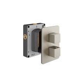 Abacus EZ Box Thermostatic 1 Outlet Shower Valve with Square Handles - Brushed Nickel