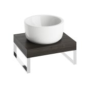 Abacus Concept Cloud 500mm Basin Shelf with Stainless Steel Towel Hangers - Lava