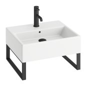 Abacus Concept Pure 500mm 1 Tap Hole Basin with Matt Black Towel Hangers