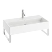 Abacus Concept Pure 800mm 1 Tap Hole Basin with Brushed Stainless Steel Towel Hangers