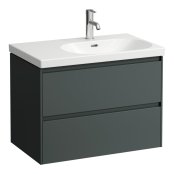 Laufen Lani Traffic Grey 750mm 2 Drawer Vanity Unit and Basin (Left Hand Shelf)