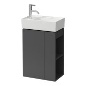 Kartell by Laufen 440mm Left Hand Vanity Unit with Right Hand Shelf - Slate Grey