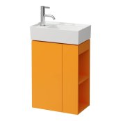 Kartell by Laufen 440mm Left Hand Vanity Unit with Right Hand Shelf - Ochre Brown