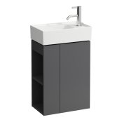 Kartell by Laufen 440mm Right Hand Vanity Unit with Left Hand Shelf - Slate Grey