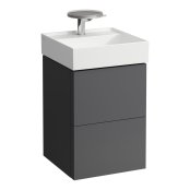 Kartell by Laufen 440mm 2 Drawer Vanity Unit with Organiser - Slate Grey