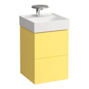 Kartell by Laufen 440mm 2 Drawer Vanity Unit with Organiser - Mustard Yellow