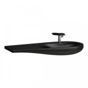 Laufen Alessi One 1200mm Countertop Basin with Left Hand Shelf - Matt Black