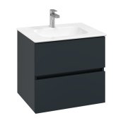 Villeroy & Boch Arto 600mm 2 Drawer Vanity Unit with White Basin - Satin Grey