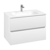 Villeroy & Boch Arto 800mm 2 Drawer Vanity Unit with White Basin - Satin White