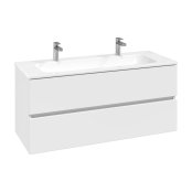 Villeroy & Boch Arto 1200mm 2 Drawer Vanity Unit with White Basin - Satin White