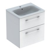 Geberit Selnova Slim Rim Basin & Cabinet Boxed Set, 600mm - White