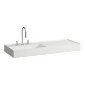 Kartell by Laufen 1200mm SaphirKeramik Basin with Right Hand Shelf - Matt White