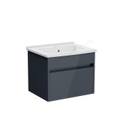 Vitra S50+ 600mm 1 Drawer Vanity Unit & Basin - Gloss Anthracite