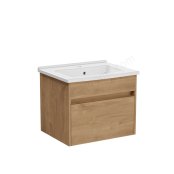 Vitra S50+ 600mm 1 Drawer Vanity Unit & Basin - Golden Oak