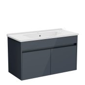 Vitra S50+ 1000mm 2 Door Vanity Unit & Basin - Gloss Anthracite