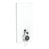 Geberit Monolith Plus for Back-to-Wall WC (114cm) - White Glass / Brushed Aluminium