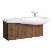 Laufen Alessi 995mm 1 Drawer Vanity Unit with Right Hand Cut-Out - Noce Canaletto