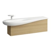 Laufen Alessi 1350mm 1 Drawer Vanity Unit with Left Hand Cut-Out - Light Oak