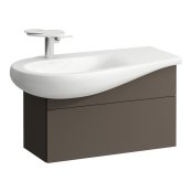 Laufen Alessi 730mm 1 Drawer Vanity Unit with Left Hand Cut-Out - Dark Brown