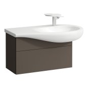 Laufen Alessi 730mm 1 Drawer Vanity Unit with Right Hand Cut-Out - Dark Brown