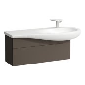 Laufen Alessi 995mm 1 Drawer Vanity Unit with Right Hand Cut-Out - Dark Brown