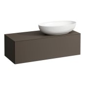 Laufen Alessi 1200mm Drawer Element with Right Oval Cut-Out - Dark Brown