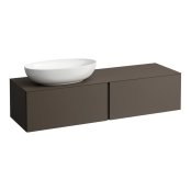 Laufen Alessi 1600mm Drawer Element with Left Oval Cut-Out - Dark Brown