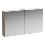 Laufen Base 1200mm 2 Door Mirror Cabinet with Light & Shaver Socket - Light Elm