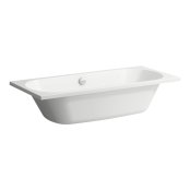 Laufen Lua 1800 x 800mm Double-Ended Drop-In Bath with Feet & Panel Holder - White