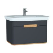 Vitra Sento 800mm Vanity Unit with 1 Drawer & Basin - Anthracite