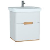 Vitra Sento 650mm Vanity Unit with 2 Drawers & Basin - White