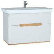 Vitra Sento 1000mm Vanity Unit with 2 Drawers & Basin - White