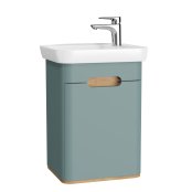 Vitra Sento 500mm Vanity Unit & Basin (Left Hand Hinge) - Matt Green