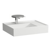 Kartell by Laufen 600mm SaphirKeramik Basin with Right Hand Shelf - Matt White