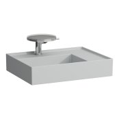 Kartell by Laufen 600mm SaphirKeramik Basin with Right Hand Shelf - Matt Grey