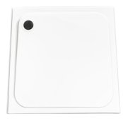 Coram 900 x 900mm Stone Resin Shower Tray with 4 Upstands - White