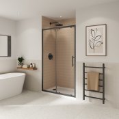 Coram Optima 6 1000mm Sliding Door Shower Enclosure - Brushed Black