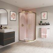 Coram Optima 6 800mm Quadrant Shower Enclosure - Brushed Gold