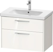 Duravit D-Code 784mm x 460mm 2 Drawer Wall Hung Vanity Unit - Gloss White