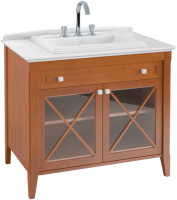 Villeroy & Boch Hommage 2 Door / 1 Drawer 1000mm Vanity Unit & Basin - Walnut