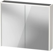 Duravit D-Code 800mm x 700mm Illuminated 2 Door Mirror Cabinet - Gloss White