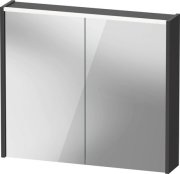 Duravit D-Code 800mm x 700mm Illuminated 2 Door Mirror Cabinet - Matt Graphite