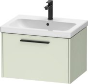 Duravit D-Code 634mm x 460mm 1 Drawer Wall Hung Vanity Unit w/ Black Handle - Pale Green