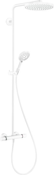 Hansgrohe Raindance Select S Showerpipe 240 1jet Powderrain with Thermostatic Shower Mixer - Matt White