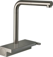 Hansgrohe Aquno Select M81 Single Lever Kitchen Mixer 250, Pull-Out Spout, 2 Spray Modes - Stainless Steel Finish